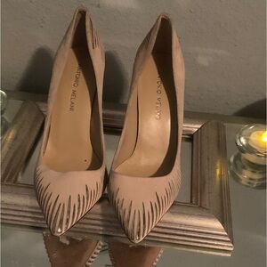 ANTONIO MELANI Beige and Black Stiletto Heels